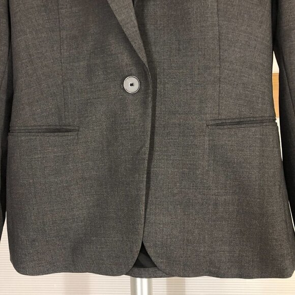 Judith & Charles 96% Virgin Wool Grey Lined Business Suit Blazer Sz 6 - Picture 3 of 12